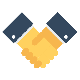 Two hands shaking representing partnerships.